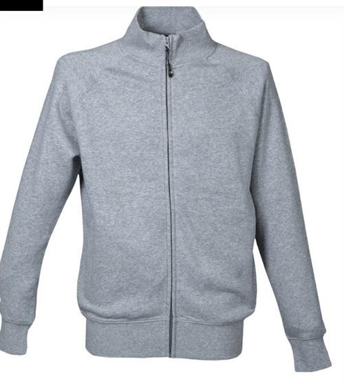 Felpa Uomo zip lunga 80% Cot.20% Pol. Colore Grigio Melange