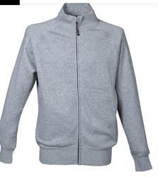 Felpa Uomo zip lunga 80% Cot.20% Pol. Colore Grigio Melange