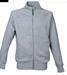 Felpa Uomo zip lunga 80% Cot.20% Pol. Colore Grigio Melange