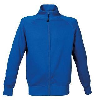 Felpa Uomo zip lunga 80% Cot. 20% Pol. Colore Royal