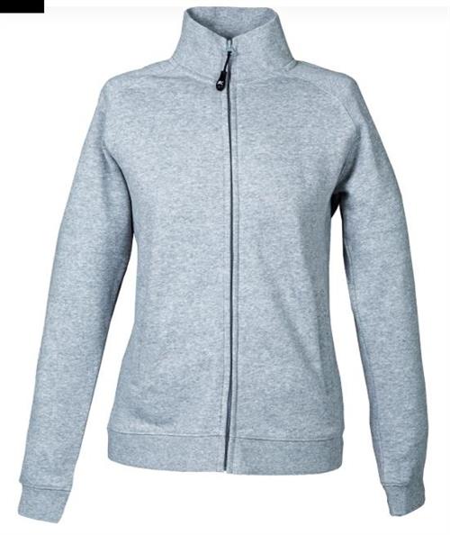 Felpa Donna zip lunga 80 % Cot. 20% Pol. Colore Grigio Melange
