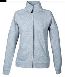 Felpa Donna zip lunga 80 % Cot. 20% Pol. Colore Grigio Melange