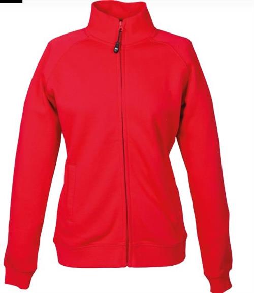 Felpa Donna zip lunga 80% Cot. 20% Pol. Colore Rosso