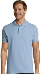 Polo Uomo M/M Tess. 100% Cotone 180gr. Col. Cielo